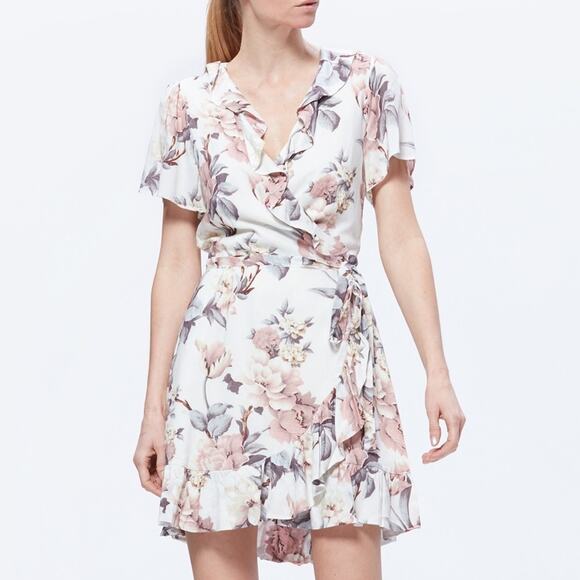 NWT PAIGE Size LARGE Cardamom Floral Wrap Dress - Picture 1 of 8